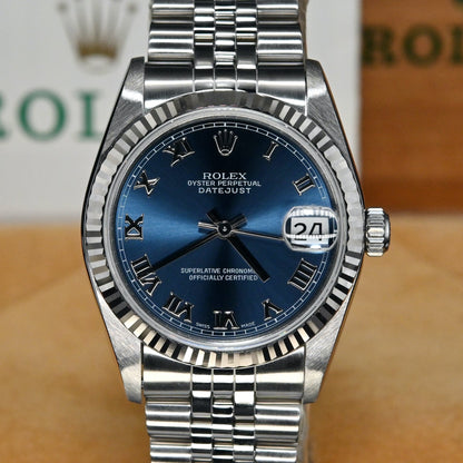 [Pre-Owned Watch] Rolex Datejust 31mm 68274 Blue Roman Dial (Jubilee Bracelet) (Out of Production) (400 Hong Kong Authorized Dealer Stock)