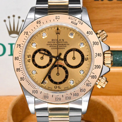 [Pre-Owned Watch] Rolex Cosmograph Daytona 40mm 16523 Champagne Dial with Diamonds (Out of Production) (400 Hong Kong Authorized Dealer Stock)